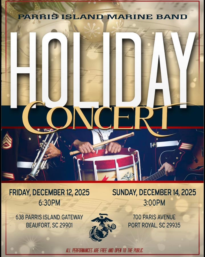 Marine Corps Band Brings Two Free Holiday Concerts to Port Royal This December